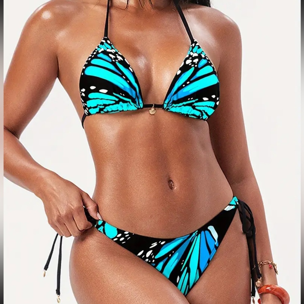 NWT Blue Butterfly Bikini